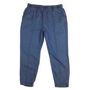 Jones New York Large Wide Leg Pants Cropped Blue Signature